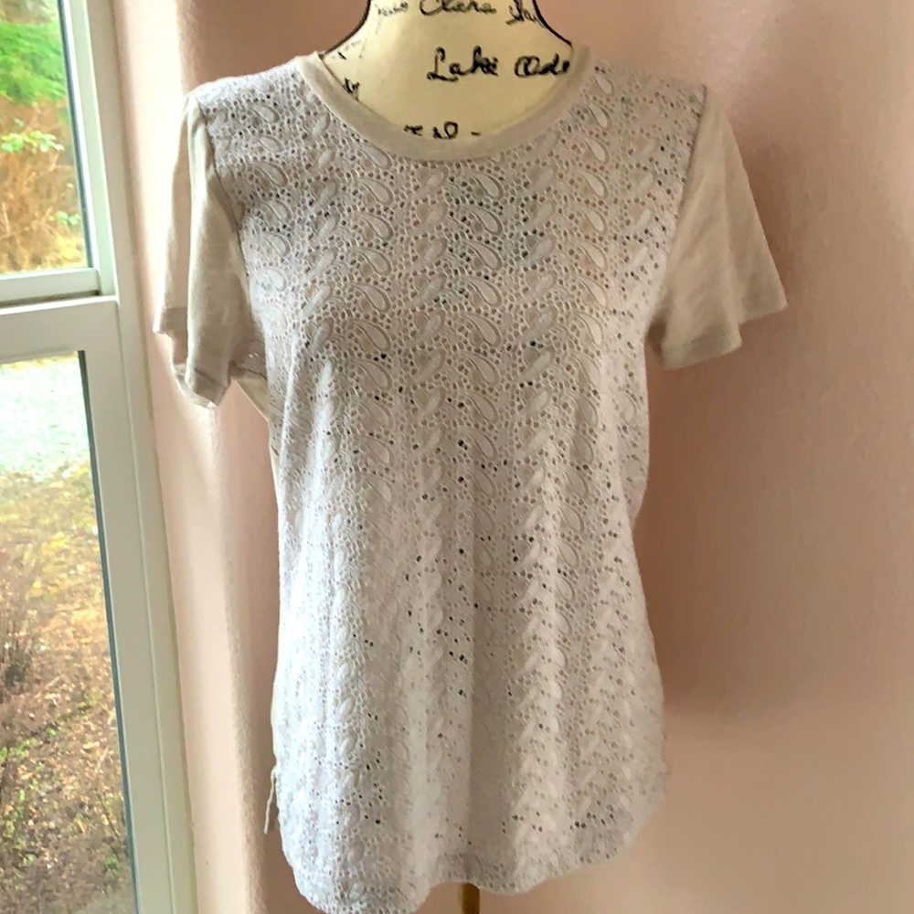 J Crew eyelet tee